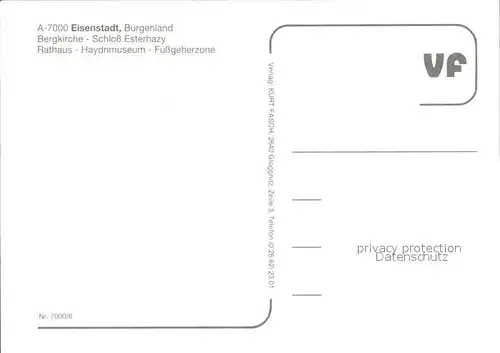 Eisenstadt Bergkirche Schloss Esterhazy Rathaus Haydnmuseum Fussgaengerzone Kat. Eisenstadt