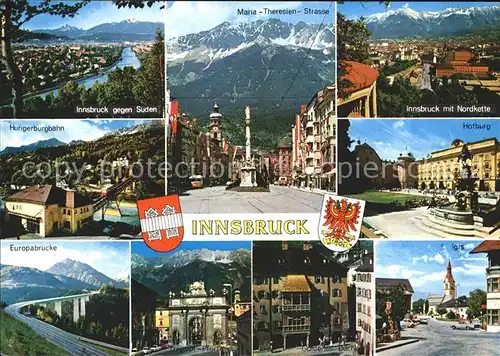 Innsbruck Maria Theresien Strasse Europabruecke Goldenes Dach Hofburg Kat. Innsbruck