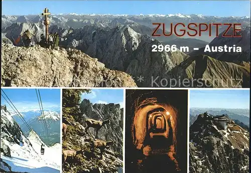 Zugspitze Gipfelkreuz Gemsen Seilbahn Bergstation Kat. Garmisch Partenkirchen