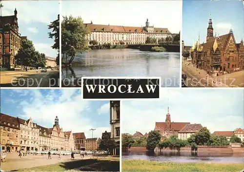 Wroclaw Museum Universitaet Rathaus Stadtansicht  Kat. Wroclaw Breslau