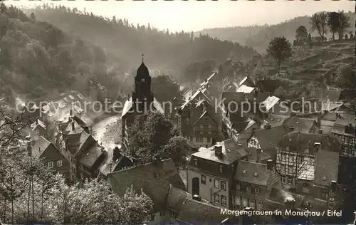 Monschau im Morgengrauen Kirche Kat. Monschau