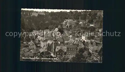 Monschau Gesamtansicht mit Burg Perle der Nordeifel Kat. Monschau