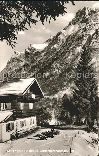 Mittenwald Karwendel Tirol Gasthaus Gletcherschliff Karwendelgebirge Kat. Schwaz