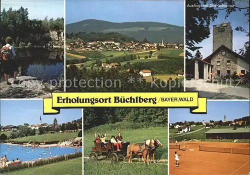 Buechlberg Erholungsort Bayerischer Wald Ausflugsziel Oberlichtenau Freibad Wandern Pferdewagen Tennisplatz Kat. Buechlberg