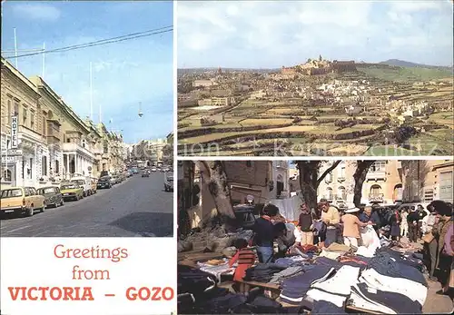 Victoria Malta Gesamtansicht Strassenpartie Markt Insel Gozo / Victoria /
