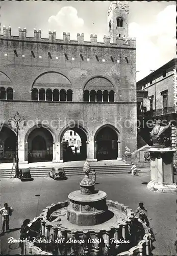 Rimini Palazzo dell Arengo e Fontana Palast Springbrunnen Kat. Rimini