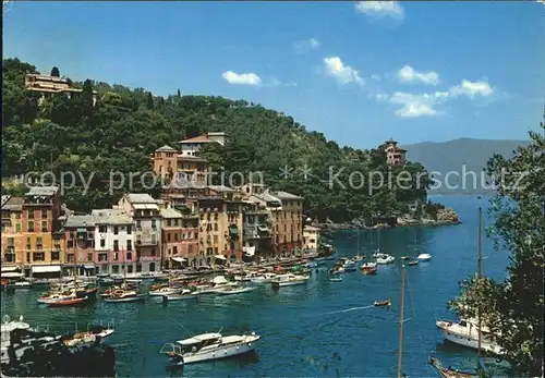 Portofino Liguria Hafen Motorbot Segelschiff Kat. Portofino