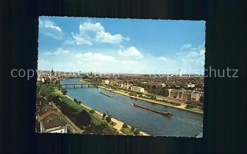 Frankfurt Main Main Panorama mit Dom und Henninger Turm Kat. Frankfurt am Main