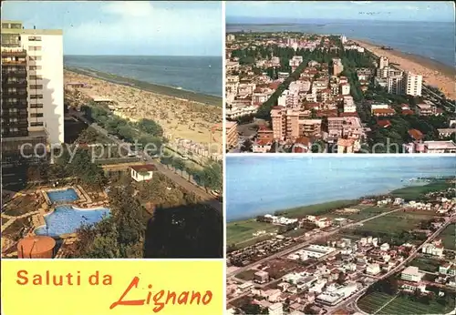 Lignano Panorama Strand Hotels Fliegeraufnahme Kat. Lignano