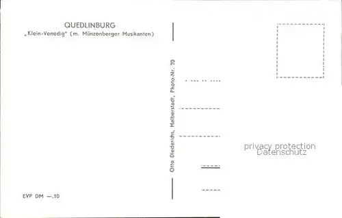 Quedlinburg Klein Venedig mit Muenzenberger Musikanten Kat. Quedlinburg