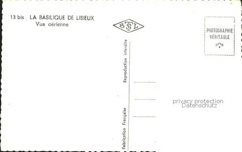 Lisieux Fliegeraufnahme Basilique Kat. Lisieux