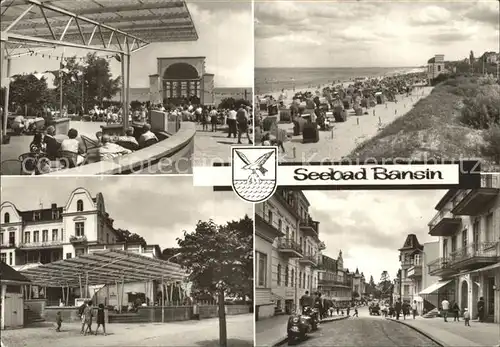 Bansin Ostseebad Strand Konzertplatz Strassenpartie Kat. Heringsdorf