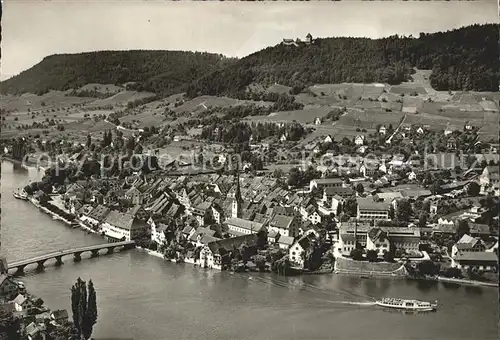 Stein Rhein Fliegeraufnahme mit Burg Hohenklingen Kat. Stein Rhein