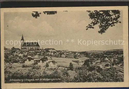 Schneeberg Erzgebirge mit St. Wolfgangskirche Kat. Schneeberg