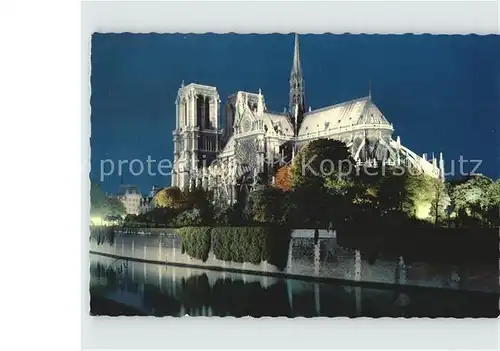 Paris Notre Dame et Seine a Nuit Kat. Paris