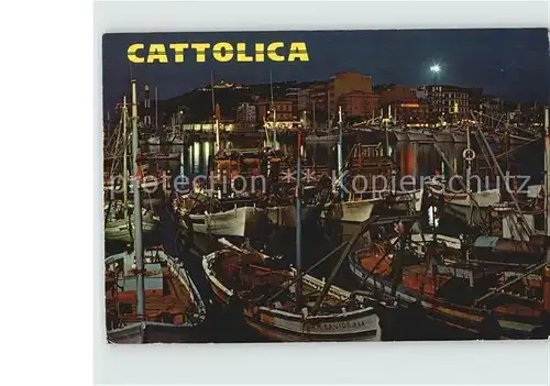Cattolica Dock Hafen bei Nacht Kat. Cattolica