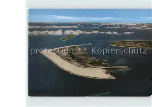 Amrum Fliegeraufnahme mit Insel Sylt und Foehr Kat. Nebel