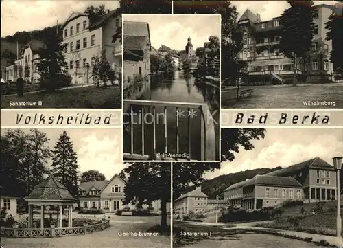 Bad Berka Wilhelmsburg Sanatorium I+II Goethe Brunnen  Kat. Bad Berka