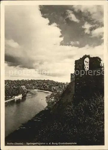 Halle Saale Springerfenster an der Burg Griebichenstein Kat. Halle