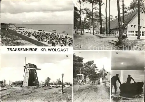 Trassenheide Usedom Strand Ferienlager der Friedrich Schiller Universitaet Muehle Zeltlager der JP Raymonde Dien Kat. Trassenheide