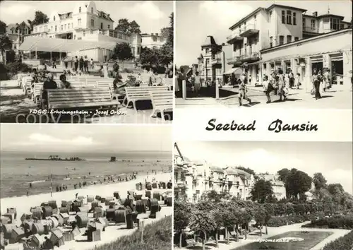 Bansin Ostseebad Strandpromenade FDGB Erholungsheim Josef Orlopp Kat. Heringsdorf