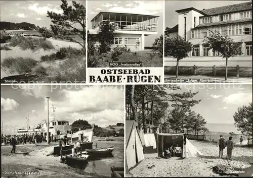 Baabe Ostseebad Ruegen Strand Ferienheim Edgar Andre Dampferanlegestelle Kat. Baabe