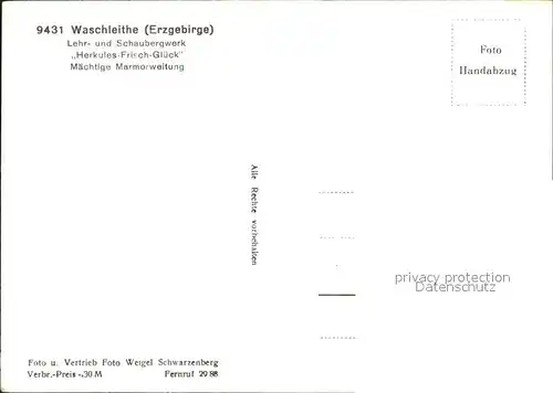Waschleithe Lehr und Schaubergwerk Herkules Frisch Glueck Kat. Beierfeld Erzgebirge
