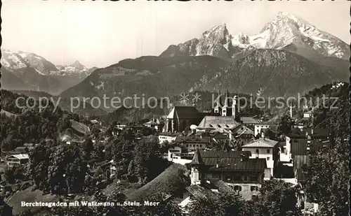 Berchtesgaden mit Watzmann und Steinernes Meer Kat. Berchtesgaden