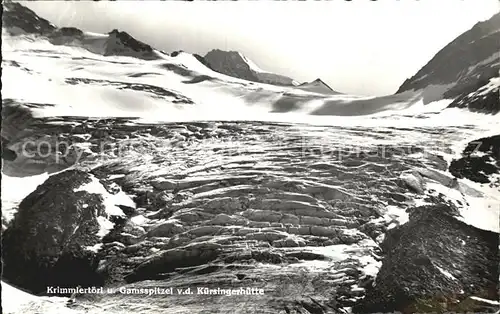 Kuersingerhuette Blick auf Krimmlertoerl Gamsspitze Kat. Neukirchen am Grossvenediger