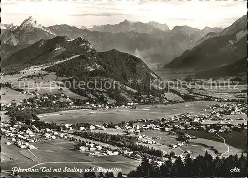 Pfronten Fliegeraufnahme mit Saeuling und Zugspitze Kat. Pfronten