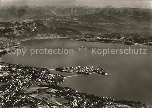 Lindau Bodensee Fliegeraufnahme mit Bregenzer Bucht Kat. Lindau (Bodensee)