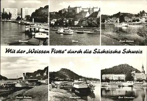 Dresden Pirna Wehlen Bad Schandau Koenigstein Rathen Kat. Dresden Elbe