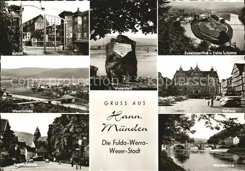 Hann. Muenden Fulda Werra Weser Schloss Bruecke Kat. Hann. Muenden