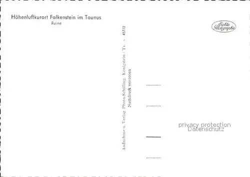 Falkenstein Taunus Ruine  Kat. Koenigstein im Taunus