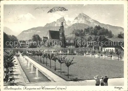 Berchtesgaden Kurgarten mit Watzmann Kat. Berchtesgaden