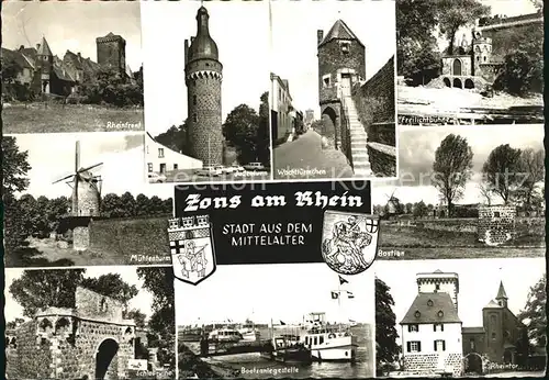 Zons Wachttuermchen Rheinpartie Muehlenturm Bastien Rheintor Kat. Dormagen