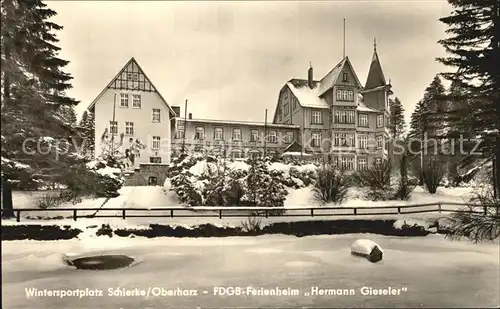 Schierke Harz Wintersportplatz FDGB Ferienheim Hermann Gieseler Kat. Schierke Brocken