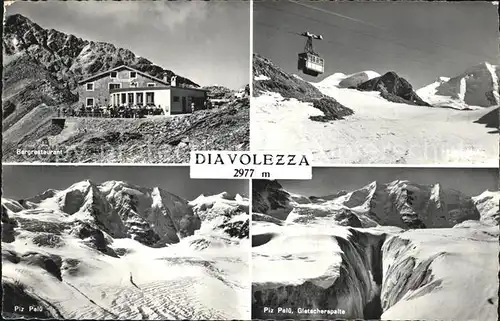 Diavolezza Bergrestaurant Piz Palue Gletscherspalte Kat. Diavolezza