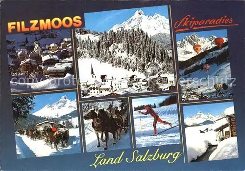 Filzmoos Skiparadies Salzburger Land Bischofsmuetze Pferdeschlitten Kat. Filzmoos