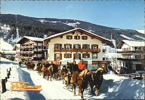 Filzmoos Skigebiet Bischofsmuetze Land Salzburg Pferdeschlitten Kat. Filzmoos