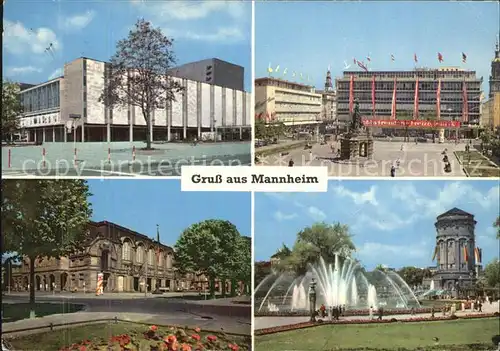 Mannheim Nationaltheater Paradeplatz Rosengarten Wasserturm Kat. Mannheim