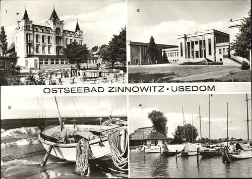 Zinnowitz Ostseebad Usedom Kulturhaus Fischerboote Achterwasser