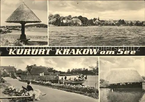 Krakow See Uferpromenade Ortsansicht  Kat. Krakow See