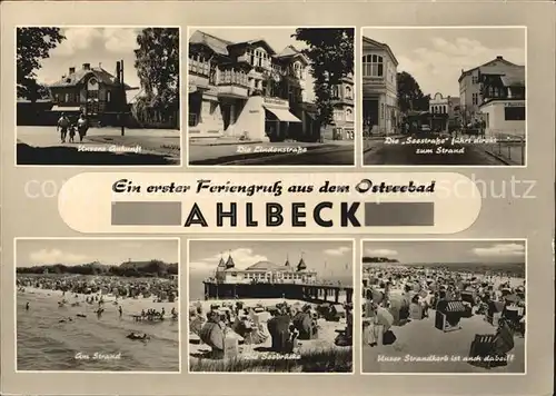Ahlbeck Ostseebad Strand Seebruecke Seestrasse Lindenstrasse Kat. Heringsdorf Insel Usedom