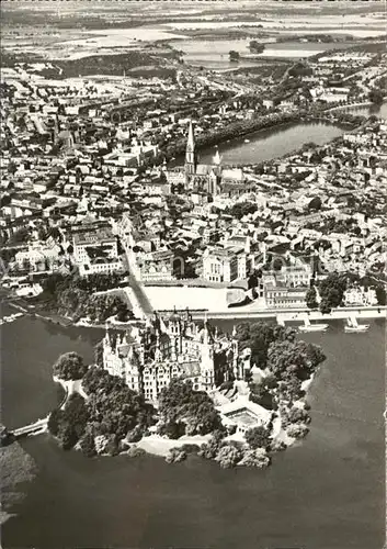 Schwerin Mecklenburg Luftbildaufnahme Schloss Kat. Schwerin