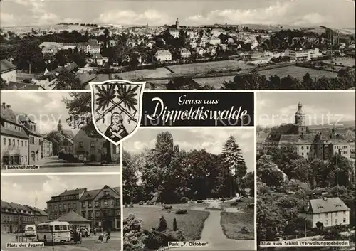 Dippoldiswalde Osterzgebirge Schloss Verwaltungsgebaeude Park 7. Oktober Bahnhofstrasse Kat. Dippoldiswalde