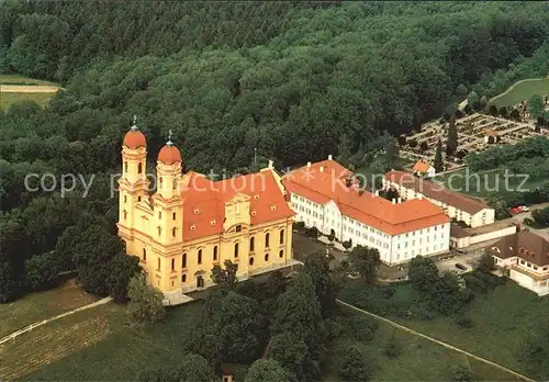 Ellwangen Jagst Pfarr und Wallfahrtskirche Fliegeraufnahme Kat. Ellwangen (Jagst)