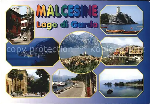 Malcesine Lago di Garda Lago di Garda Hafen Panorama Schloss Kat. Malcesine