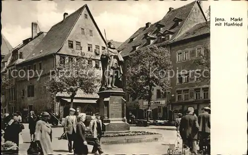 Jena Markt mit Hanfried Denkmal Kat. Jena