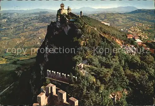 San Marino Repubblica Fliegeraufnahme La Seconda e la Terza Torre